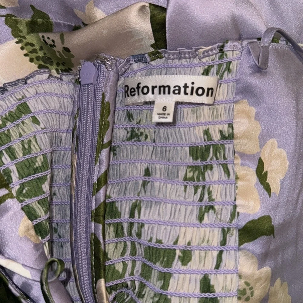 Reformation Frankie Floral Maxi Dress in Lavender and Green - Picture 6 of 8